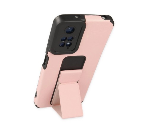 Xiaomi Redmi Note 11 Kılıf Mega Standlı Silikon - Pudra