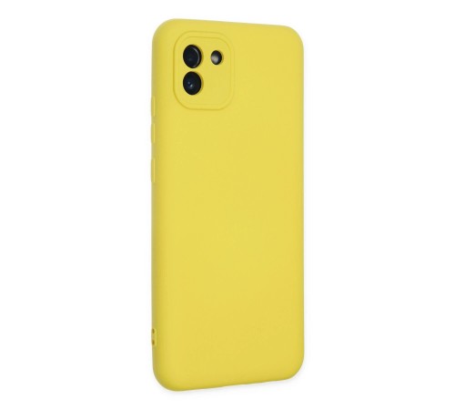 Samsung Galaxy A03 Kılıf Nano içi Kadife Silikon - Sarı Samsung Galaxy A03 Kılıf Nano içi Kadife Silikon - Sarı