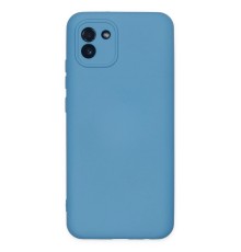 Samsung Galaxy A03 Kılıf Nano içi Kadife Silikon - Mavi