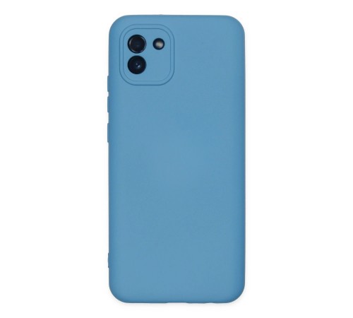 Samsung Galaxy A03 Kılıf Nano içi Kadife Silikon - Mavi Samsung Galaxy A03 Kılıf Nano içi Kadife Silikon - Mavi