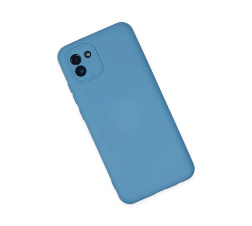 Samsung Galaxy A03 Kılıf Nano içi Kadife Silikon - Mavi Samsung Galaxy A03 Kılıf Nano içi Kadife Silikon - Mavi