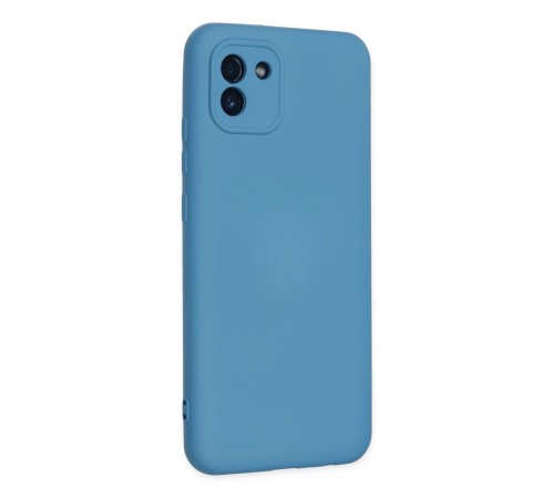Samsung Galaxy A03 Kılıf Nano içi Kadife Silikon - Mavi Samsung Galaxy A03 Kılıf Nano içi Kadife Silikon - Mavi
