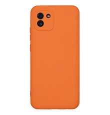 Samsung Galaxy A03 Kılıf Nano içi Kadife Silikon - Turuncu