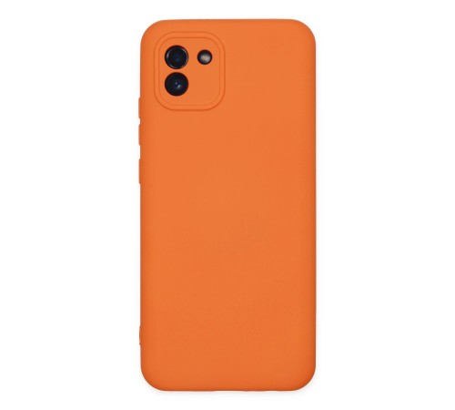 Samsung Galaxy A03 Kılıf Nano içi Kadife Silikon - Turuncu Samsung Galaxy A03 Kılıf Nano içi Kadife Silikon - Turuncu