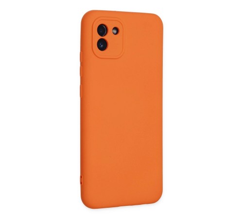 Samsung Galaxy A03 Kılıf Nano içi Kadife Silikon - Turuncu Samsung Galaxy A03 Kılıf Nano içi Kadife Silikon - Turuncu