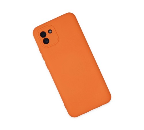 Samsung Galaxy A03 Kılıf Nano içi Kadife Silikon - Turuncu Samsung Galaxy A03 Kılıf Nano içi Kadife Silikon - Turuncu