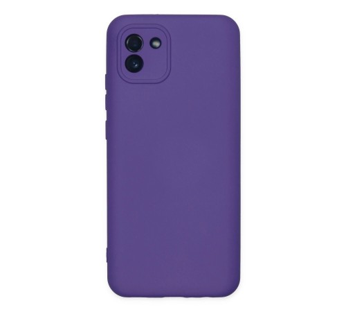 Samsung Galaxy A03 Kılıf Nano içi Kadife Silikon - Mor Samsung Galaxy A03 Kılıf Nano içi Kadife Silikon - Mor