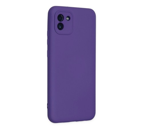 Samsung Galaxy A03 Kılıf Nano içi Kadife Silikon - Mor Samsung Galaxy A03 Kılıf Nano içi Kadife Silikon - Mor