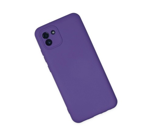 Samsung Galaxy A03 Kılıf Nano içi Kadife Silikon - Mor Samsung Galaxy A03 Kılıf Nano içi Kadife Silikon - Mor