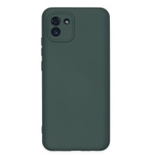 Samsung Galaxy A03 Kılıf Nano içi Kadife Silikon - Koyu Yeşil