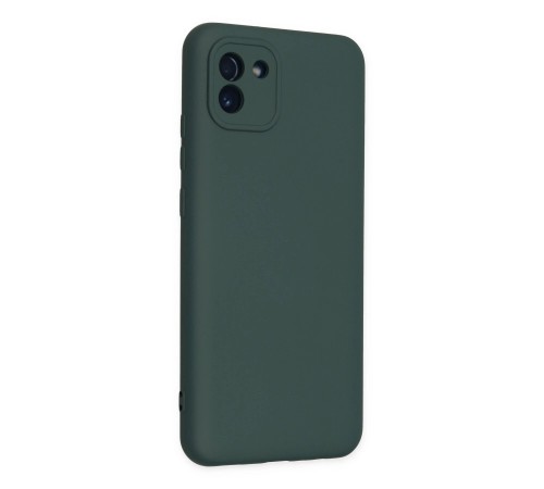 Samsung Galaxy A03 Kılıf Nano içi Kadife Silikon - Koyu Yeşil Samsung Galaxy A03 Kılıf Nano içi Kadife Silikon - Koyu Yeşil