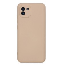 Samsung Galaxy A03 Kılıf Nano içi Kadife Silikon - Pudra