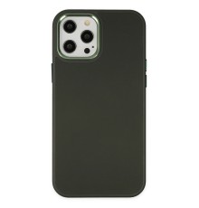 iPhone 12 Pro Max Kılıf Asya Deri Silikon - Koyu Yeşil