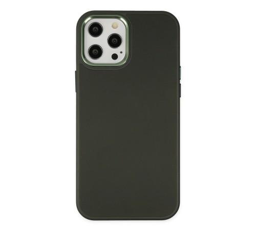iPhone 12 Pro Max Kılıf Asya Deri Silikon - Koyu Yeşil iPhone 12 Pro Max Kılıf Asya Deri Silikon - Koyu Yeşil