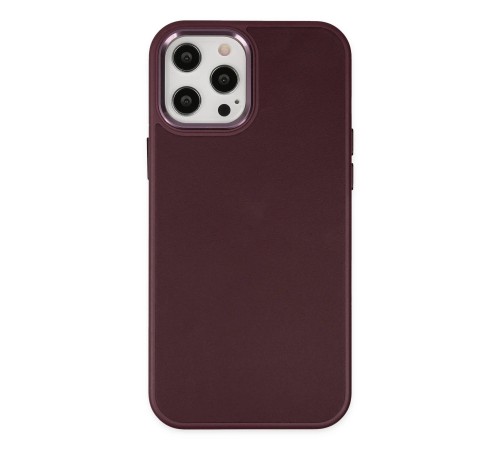 iPhone 12 Pro Max Kılıf Asya Deri Silikon - Mürdüm iPhone 12 Pro Max Kılıf Asya Deri Silikon - Mürdüm