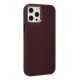 iPhone 12 Pro Max Kılıf Asya Deri Silikon - Mürdüm