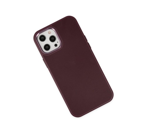 iPhone 12 Pro Max Kılıf Asya Deri Silikon - Mürdüm iPhone 12 Pro Max Kılıf Asya Deri Silikon - Mürdüm