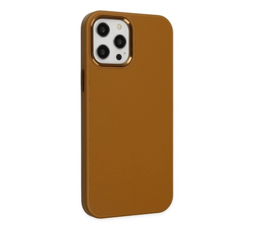 iPhone 12 Pro Max Kılıf Asya Deri Silikon - Kahverengi iPhone 12 Pro Max Kılıf Asya Deri Silikon - Kahverengi