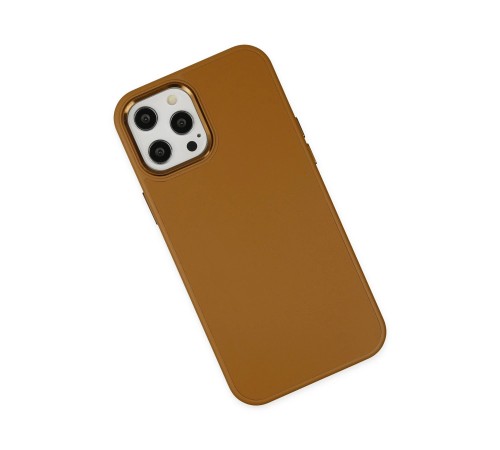iPhone 12 Pro Max Kılıf Asya Deri Silikon - Kahverengi iPhone 12 Pro Max Kılıf Asya Deri Silikon - Kahverengi