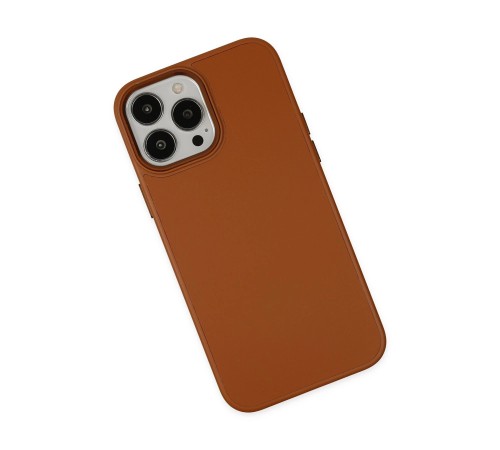 iPhone 13 Pro Kılıf Asya Deri Silikon - Kahverengi iPhone 13 Pro Kılıf Asya Deri Silikon - Kahverengi