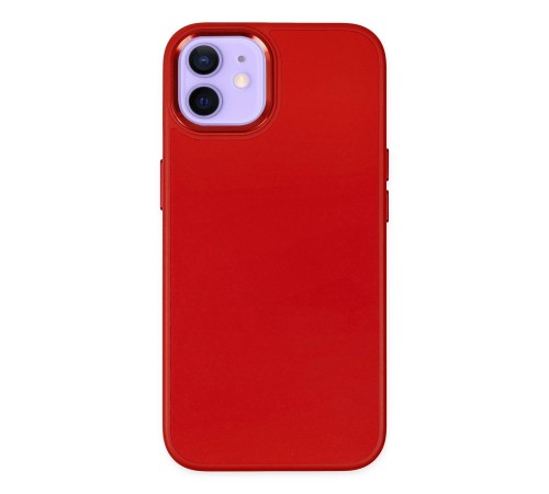 iPhone 12 Kılıf Asya Deri Silikon - Kırmızı iPhone 12 Kılıf Asya Deri Silikon - Kırmızı