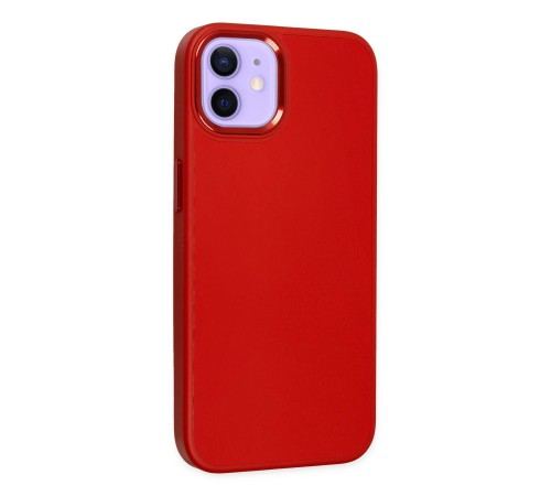 iPhone 12 Kılıf Asya Deri Silikon - Kırmızı iPhone 12 Kılıf Asya Deri Silikon - Kırmızı