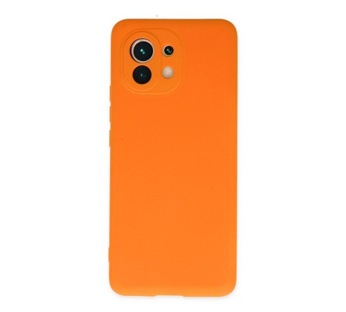 Xiaomi Mi 11 Kılıf Nano içi Kadife Silikon - Turuncu Xiaomi Mi 11 Kılıf Nano içi Kadife Silikon - Turuncu