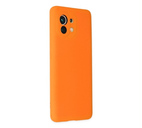 Xiaomi Mi 11 Kılıf Nano içi Kadife Silikon - Turuncu Xiaomi Mi 11 Kılıf Nano içi Kadife Silikon - Turuncu