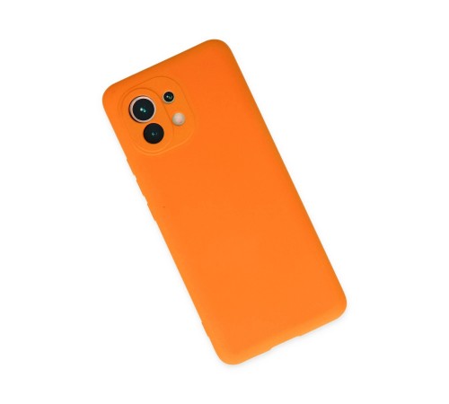 Xiaomi Mi 11 Kılıf Nano içi Kadife Silikon - Turuncu Xiaomi Mi 11 Kılıf Nano içi Kadife Silikon - Turuncu