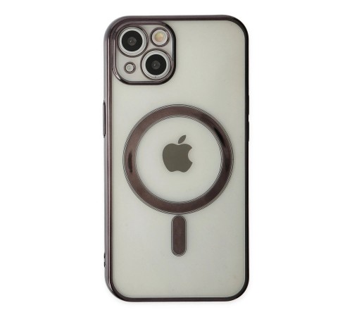 iPhone 14 Plus Kılıf Magneticsafe Lazer Silikon - Siyah