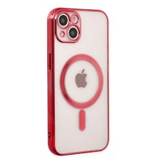 iPhone 14 Plus Kılıf Magneticsafe Lazer Silikon - Kırmızı