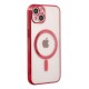 iPhone 14 Plus Kılıf Magneticsafe Lazer Silikon - Kırmızı