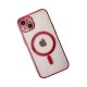 iPhone 14 Plus Kılıf Magneticsafe Lazer Silikon - Kırmızı
