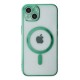 iPhone 14 Plus Kılıf Magneticsafe Lazer Silikon - Haki Yeşil