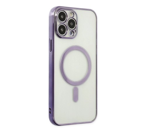 iPhone 14 Pro Kılıf Magneticsafe Lazer Silikon - Mor