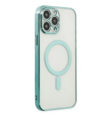 iPhone 14 Pro Max Kılıf Magneticsafe Lazer Silikon - Haki Yeşil