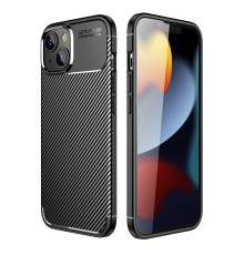 iPhone 14 Plus Kılıf Auto Focus Karbon Kapak - Siyah