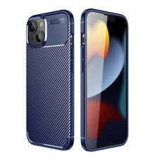 iPhone 14 Plus Kılıf Auto Focus Karbon Kapak - Lacivert