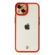 iPhone 14 Plus Kılıf Liva Lens Silikon - Kırmızı