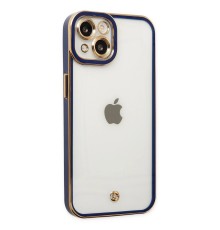 iPhone 14 Plus Kılıf Liva Lens Silikon - Mavi