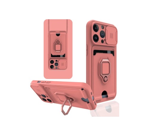iPhone 14 Pro Kılıf Zuma Kartvizitli Yüzüklü Silikon - Pembe iPhone 14 Pro Kılıf Zuma Kartvizitli Yüzüklü Silikon - Pembe