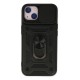 iPhone 14 Kılıf Pars Lens Yüzüklü Silikon - Siyah
