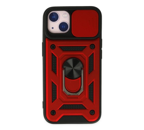 iPhone 14 Kılıf Pars Lens Yüzüklü Silikon - Kırmızı iPhone 14 Kılıf Pars Lens Yüzüklü Silikon - Kırmızı