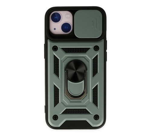 iPhone 14 Kılıf Pars Lens Yüzüklü Silikon - Yeşil iPhone 14 Kılıf Pars Lens Yüzüklü Silikon - Yeşil