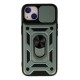 iPhone 14 Kılıf Pars Lens Yüzüklü Silikon - Yeşil