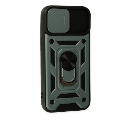 iPhone 14 Kılıf Pars Lens Yüzüklü Silikon - Yeşil iPhone 14 Kılıf Pars Lens Yüzüklü Silikon - Yeşil