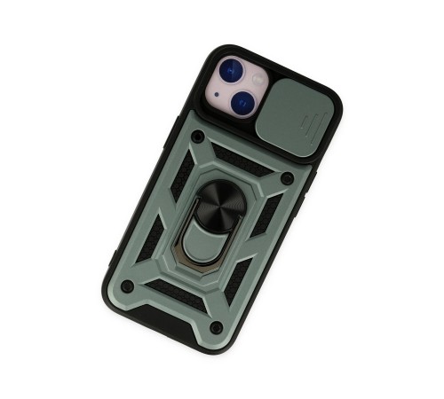 iPhone 14 Kılıf Pars Lens Yüzüklü Silikon - Yeşil iPhone 14 Kılıf Pars Lens Yüzüklü Silikon - Yeşil