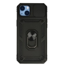 iPhone 14 Plus Kılıf Pars Lens Yüzüklü Silikon - Siyah