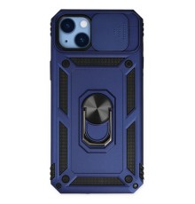 iPhone 14 Plus Kılıf Pars Lens Yüzüklü Silikon - Lacivert