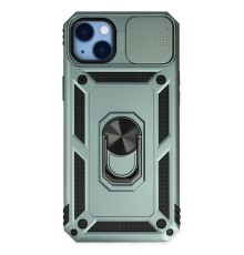 iPhone 14 Plus Kılıf Pars Lens Yüzüklü Silikon - Yeşil